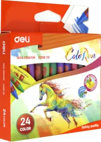 Восковые мелки Deli "Colorun", 24 цвета