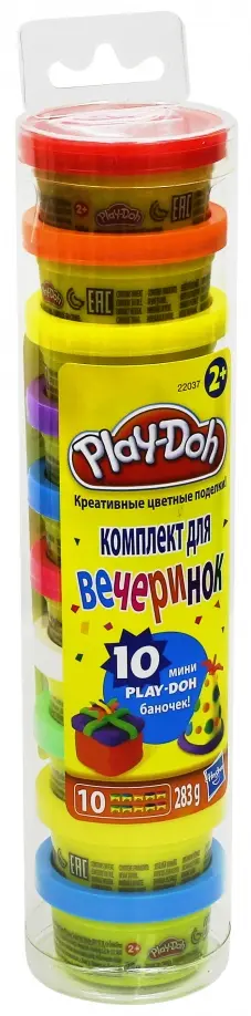 Комплект для вечеринок. Набор пластилина Play-Doh, 10 мини-баночек в тубусе, Разноцветный
Комплект для вечеринок. Набор пластилина Play-Doh, 10 мини-баночек в тубусе, Разноцветный