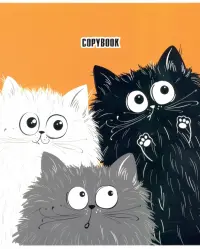 Тетрадь Удивленные коты, А5, 48 листов, в ассортименте