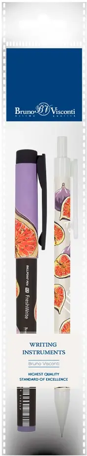 Ручка шариковая FreshWrite, синяя и карандаш механический IceGraphix. Fresh & fruity. Инжир, НВ
Ручка шариковая FreshWrite, синяя и карандаш механический IceGraphix. Fresh & fruity. Инжир, НВ