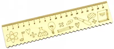 Линейка деревянная "Наука" (45х200 мм)