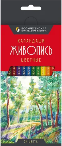 Карандаши цветные Живопись, 24 цвета