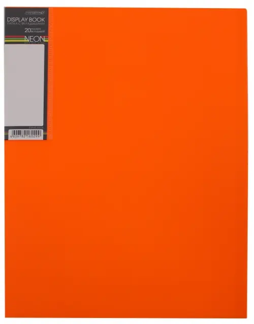 Папка с вкладышами, пластиковая, 20 вкладышей NEON DISPLAY BOOK, оранжевая (20AV4_02035), Оранжевый
Папка с вкладышами, пластиковая, 20 вкладышей NEON DISPLAY BOOK, оранжевая (20AV4_02035), Оранжевый
