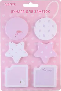 Бумага для заметок Flamingo&Rabbit, с клеевым краем, набор 6 дизайнов