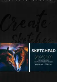 Скетчпад лошади, А5+, 40 листов