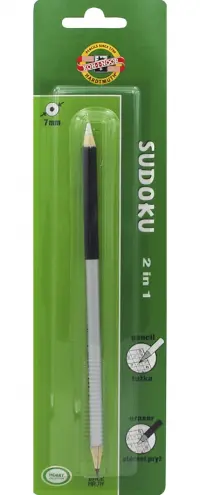 Карандаш чернографитный "Sudoku", одна сторона пишет, другая стирает