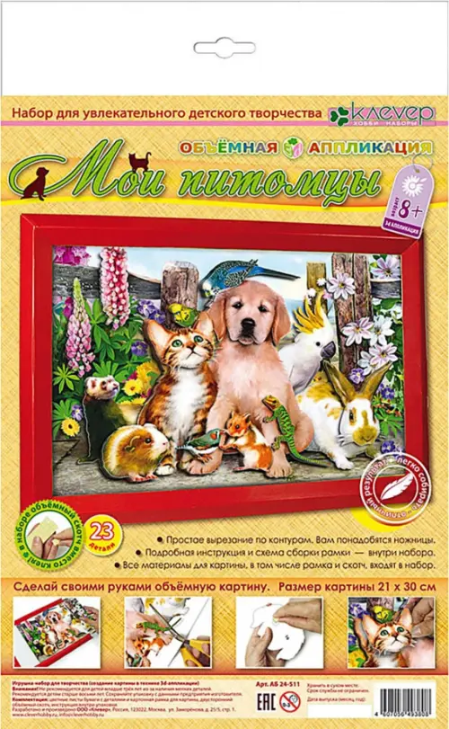 

Объемная аппликация. Мои питомцы