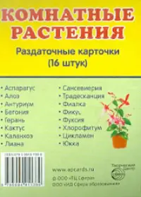 Раздаточные карточки "Комнатные растения" 63х87 мм.