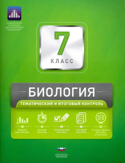 

Биология. 7 класс. Тематический и итоговый контроль + вкладыш, Зелёный