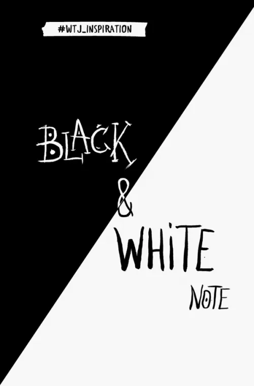 

Стильный блокнот с черными и белоснежными страницами. Black&White Note, Чёрный