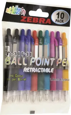 Набор шариковых ручек Zebra mini Z-GRIP, 10 штук