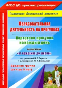 Образовательная деятельность на прогулках. Картотека прогулок на каждый день. Сред. группа. ФГОС ДО