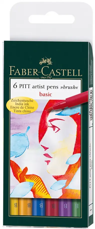 

Ручки капиллярные "Pitt Artist Pen", 6 штук, набор типов, основные цвета, В ассортименте