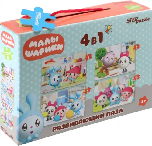 

Пазл средний 4 в 1. Малышарики, 30 элементов, Голубой