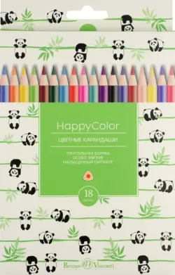 Карандаши цветные "HappyColor", 18 цветов