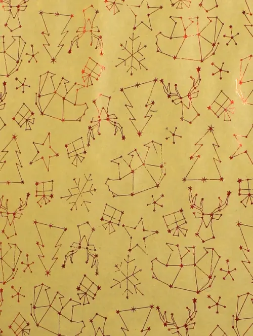 

Бумага крафт "Красные созвездия", 70x100 см, Жёлтый