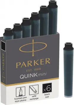 Картриджи чернильные "Cartridge Quink mini", черные, 6 штук