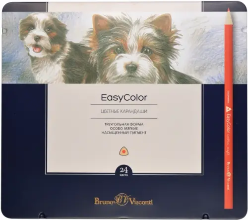 

Набор цветных карандашей "EasyColor", 24 цвета, Синий