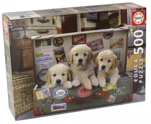 

Пазл. Щенки в багаже, 500 деталей, Разноцветный