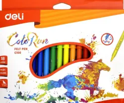 Фломастеры "ColoRun", смываемые, 18 цветов