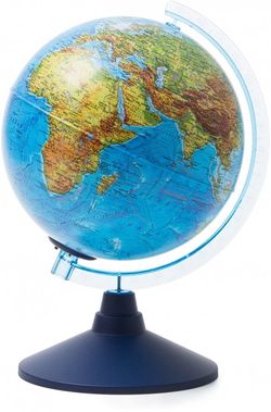 Глобус Земли, физико-политический с подсветкой, 210 мм