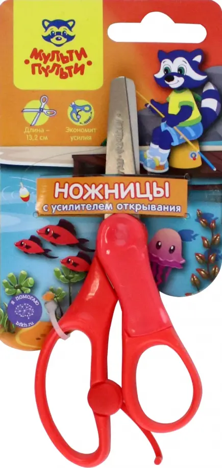 

Ножницы детские с усилителем "Приключения Енота", 13,2 см, Синий