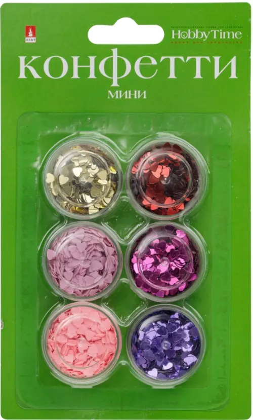 Мини-конфетти для декора Сердечки 4 мм 6 цветов 145₽