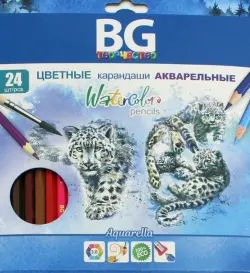 Карандаши цветные "Aquarella" с эффектом акварели, 24 цвета