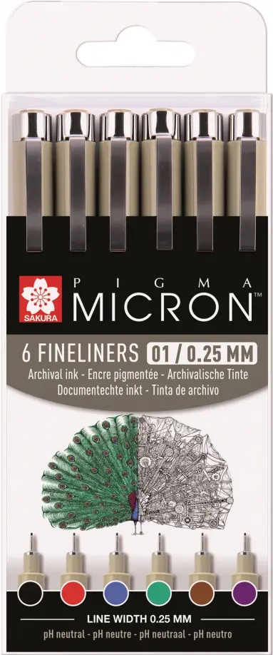 

Набор капиллярных ручек "Pigma Micron", 6 цветов, 0,25 мм, Бежевый