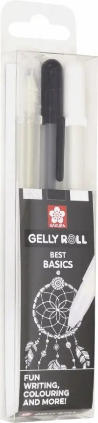 Набор ручек гелевых Sakura "Gelly Roll Mix", 3 цвета (белая, черная, прозрачная)