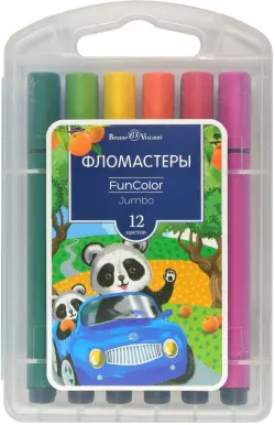 Фломастеры утолщенные "Funcolor jumbo", 12 цветов