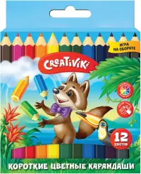 Карандаши цветные "Creativiki", шестигранные, короткие, 12 цветов