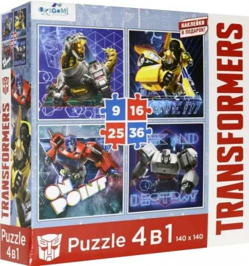 

Пазл 4 в 1 + наклейки. Transformers. Не стой на месте!, Мульти