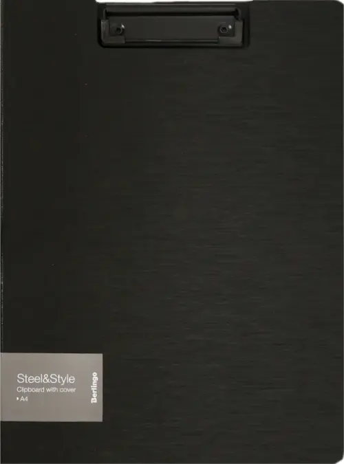 

Папка-планшет с зажимом "Steel&Style", A4, черная, Чёрный