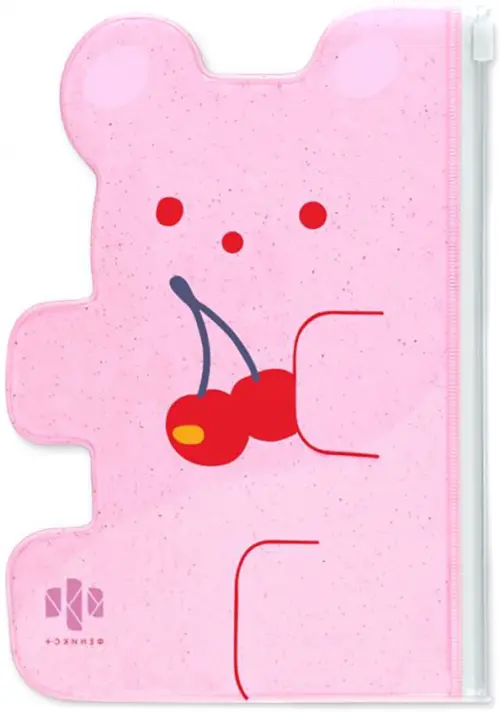 

Папка для документов. Розовый мишка, 21x14.5 см, Фиолетовый