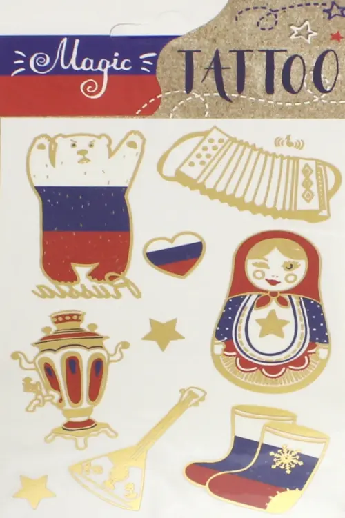 

Татуировки временные (переводные), набор 5, Белый;красный;синий