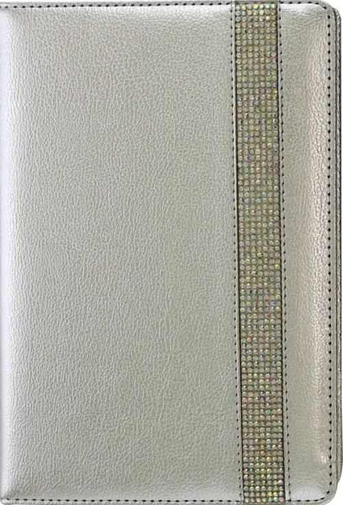 

Ежедневник полудатированный. Наппа, A5, 192 листа, серебряный, Серый