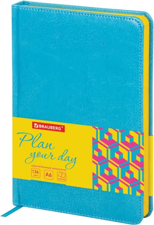 Ежедневник недатированный Rainbow А6 136 листов бирюзовый 458₽