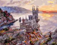 Живопись на холсте "Крым. Ласточкино гнездо", 40x50 см
