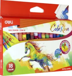 Восковые мелки Deli "Colorun", 18 цветов