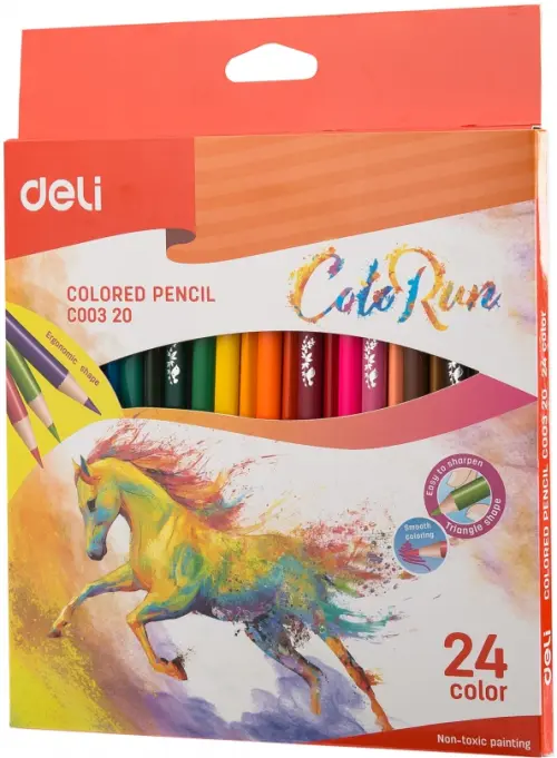 Карандаши цветные Deli ColoRun тополь 24 цветов 350₽