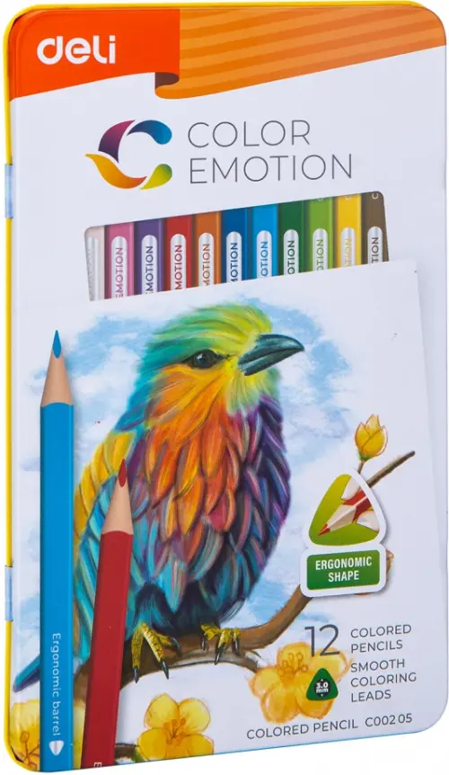 Карандаши цветные Deli "Color Emotion", липа, 12 цветов