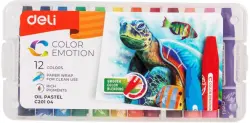 Масляная пастель Deli "Color Emotion", шестигранные, 12 цветов, арт. EC20104