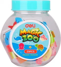 Набор ластиков Deli "Magic Zoo", ассорти, 20 штук, арт. EH03206