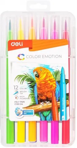 Фломастеры-кисточки Color Emotion, 12 цветов, в ассортименте