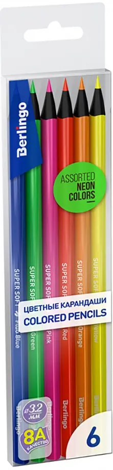 Карандаши цветные "SuperSoft. Fluo", 6 цветов