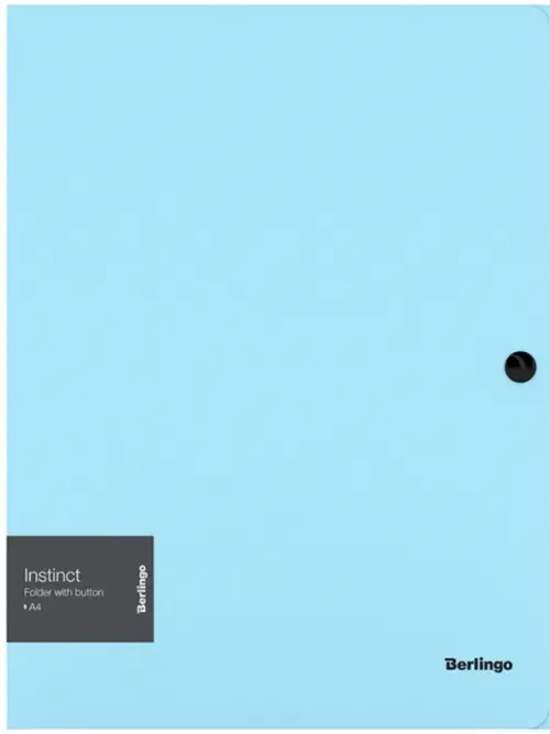 

Папка на кнопке "Instinct", А4, 600 мкм, аквамарин, Голубой