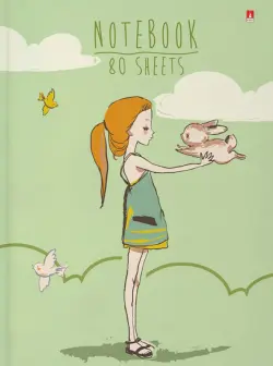Блокнот-престиж. Girl and rabbit, А6, 80 листов, клетка