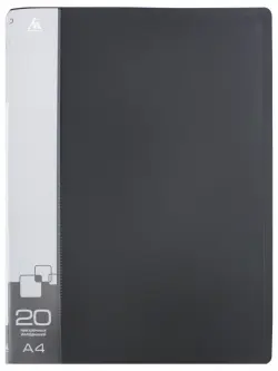 Папка с 20 прозрачными вкладышами "Бюрократ", цвет: черный, A4, арт. -BPV20BLACK