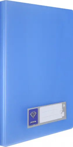Папка с 30 прозрачными вкладышами "Бюрократ. Crystal", цвет: голубой, A4, арт. -CR30BLUE